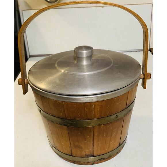 Kennedy Brothers Vintage Wood and Aluminum Ice Bucket, Bristol VT - Picture 1 of 5